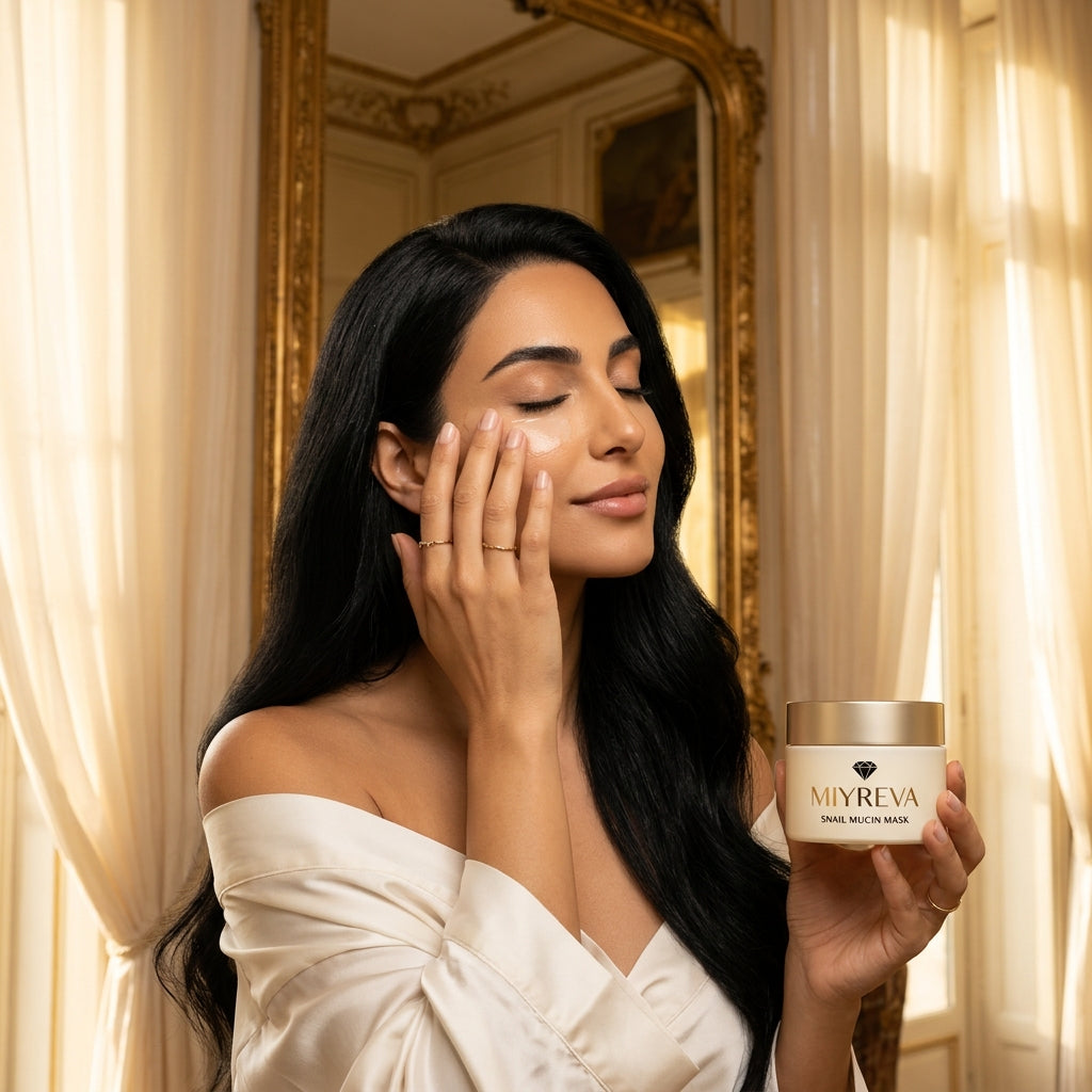 MIYREVA Rituel de Nacre - Pot porcelaine cream et gold avec carbonado diamond